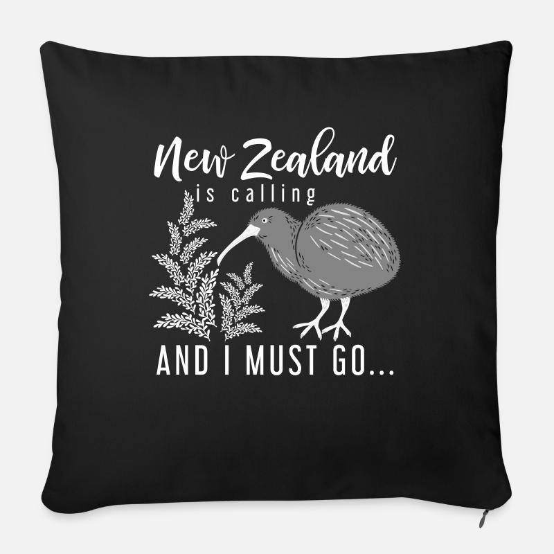 Neuseeland Kiwi Neuseeländer - Sofakissen mit Füllung 45 x 45 cm - Schwarz