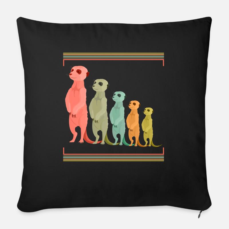 Erdmännchen - Sofakissen mit Füllung 45 x 45 cm - Schwarz