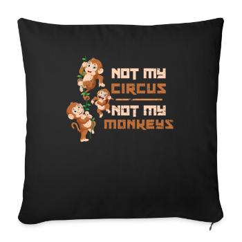 Cirque de singe - Coussin et housse de 45 x 45 cm - noir - Devant