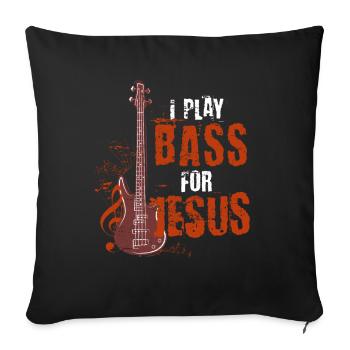 Guitare basse - Coussin et housse de 45 x 45 cm - noir - Devant