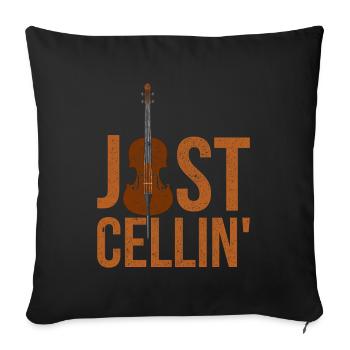 Joueur de violoncelle - Coussin et housse de 45 x 45 cm - noir - Devant