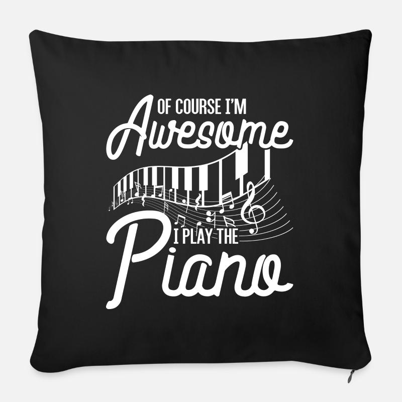 piano - Sofa pillow with filling 45cm x 45cm - black