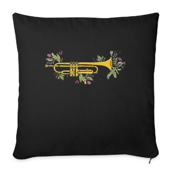 trumpet - Sofa pillow with filling 45cm x 45cm - black - Front