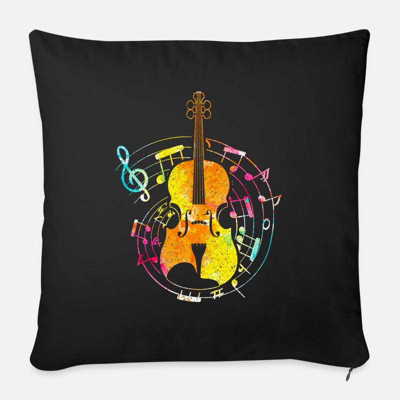 Violine - Sofakissen mit Füllung 45 x 45 cm - Schwarz