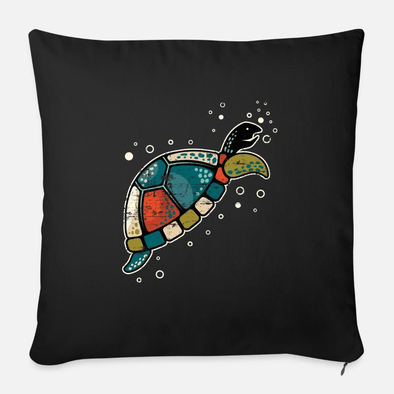 Schildkröte - Sofakissen mit Füllung 45 x 45 cm - Schwarz
