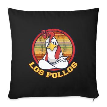 Los Pollos Funny Chicken Retro Vintage Poulet - Coussin et housse de 45 x 45 cm - noir - Devant
