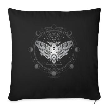 Moon Phases, Butterflies, Black Magic - Sofa pillow with filling 45cm x 45cm - black - Front