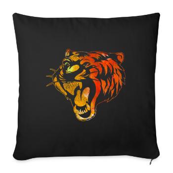 Tiger gift - Sofa pillow with filling 45cm x 45cm - black - Front