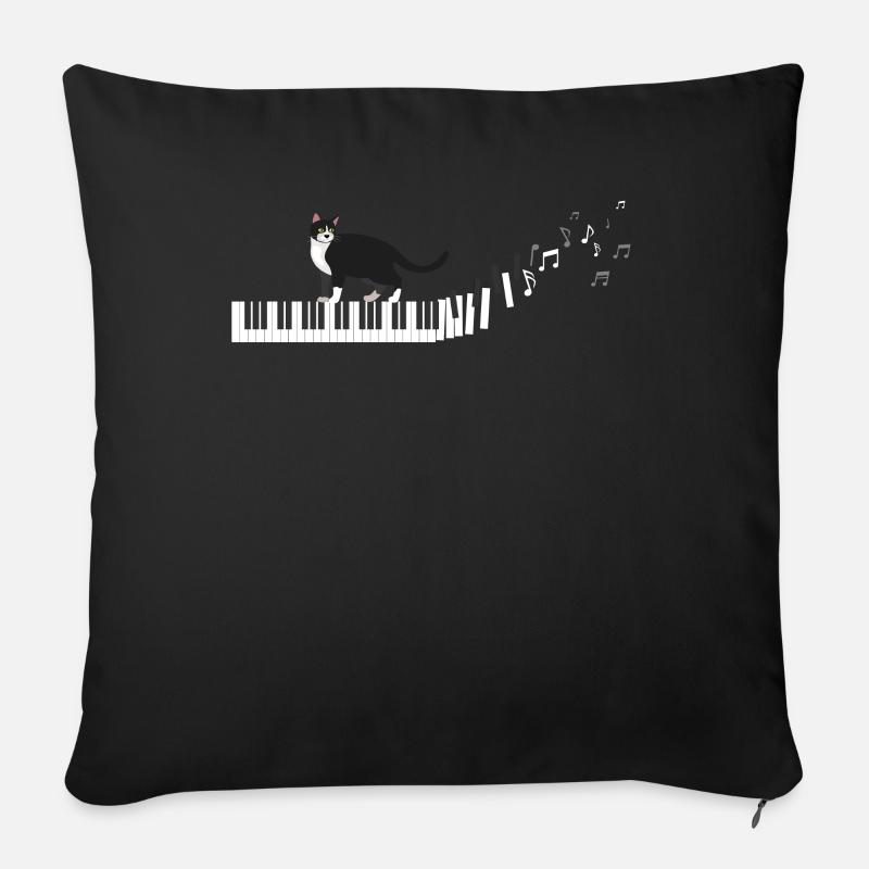 Chat de piano pour animaux de compagnie - Coussin et housse de 45 x 45 cm - noir