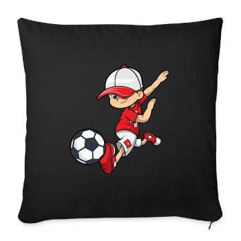 Football Suisse cadeau joueur de football Nati Garçon - Coussin et housse de 45 x 45 cm - noir - Devant