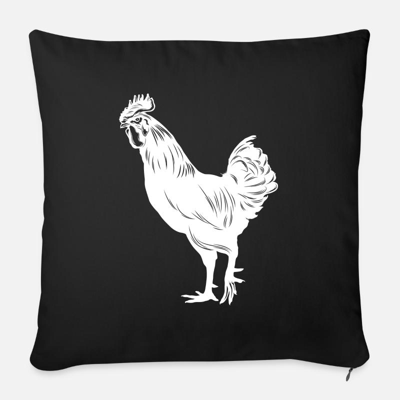 Huhn Chicken - Sofakissen mit Füllung 45 x 45 cm - Schwarz