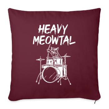 Heavy Meowtal Batteur Chat - Coussin et housse de 45 x 45 cm - bordeaux - Devant