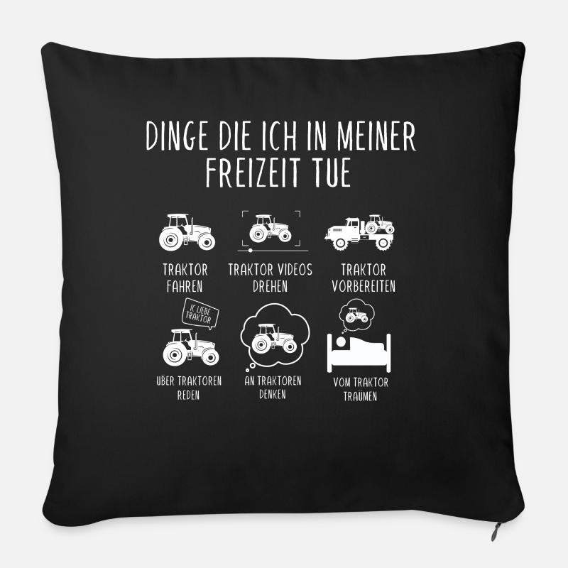 Traktoren, Traktor, Bauer, Landwirt - Sofakissen mit Füllung 45 x 45 cm - Schwarz