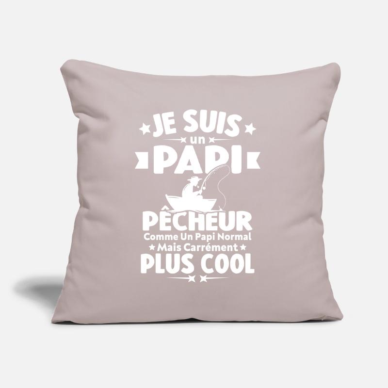Papi pêcheur comme papi normal mais plus cool Coussin et housse de 45 x 45 cm