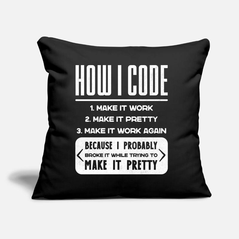 Programmeur, Code, Nerd, Programmation Coussin et housse de 45 x 45 cm