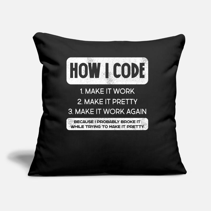 Programmeur, Code, Nerd, Programmation Coussin et housse de 45 x 45 cm