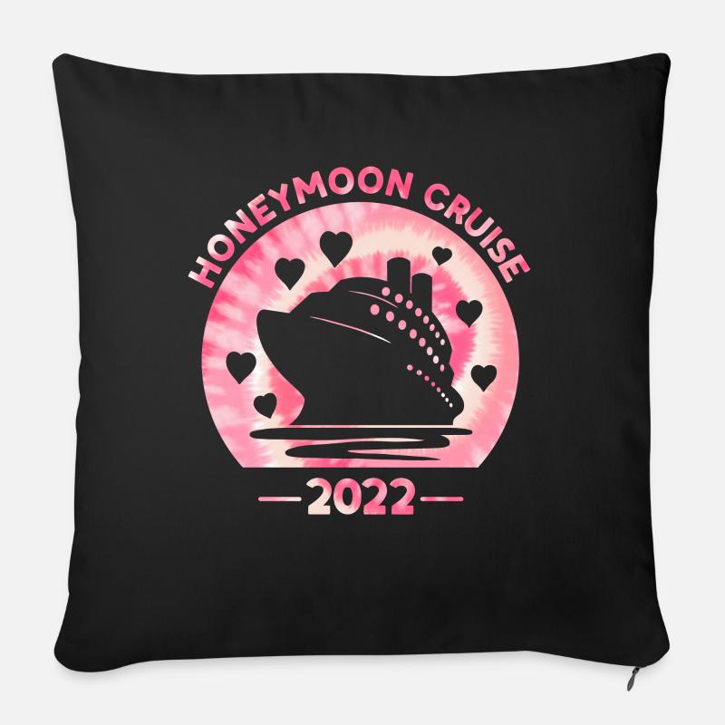 Crociera luna di Tie Dye Print per coppie - Cuscino da divano 45 x 45 cm con riempimento - nero