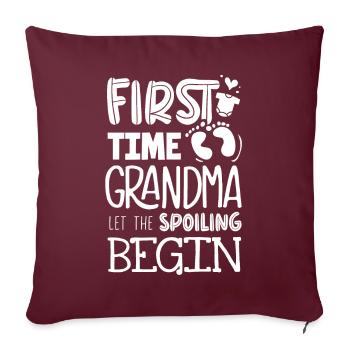 Grandma for the first time - Sofa pillow with filling 45cm x 45cm - burgundy - Front