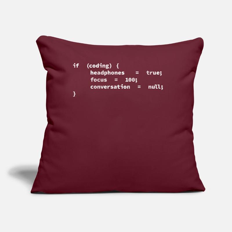 Kopfhörer, Codierer, Programmierer Codieren Sofakissen mit Füllung 45 x 45 cm