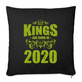 les rois naissent en 2020 - Coussin et housse de 45 x 45 cm - noir - Devant