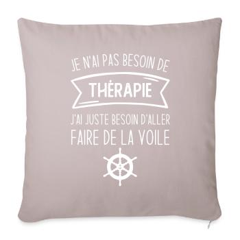 J'ai juste besoin d'aller faire de la voile - Coussin et housse de 45 x 45 cm - taupe clair - Devant