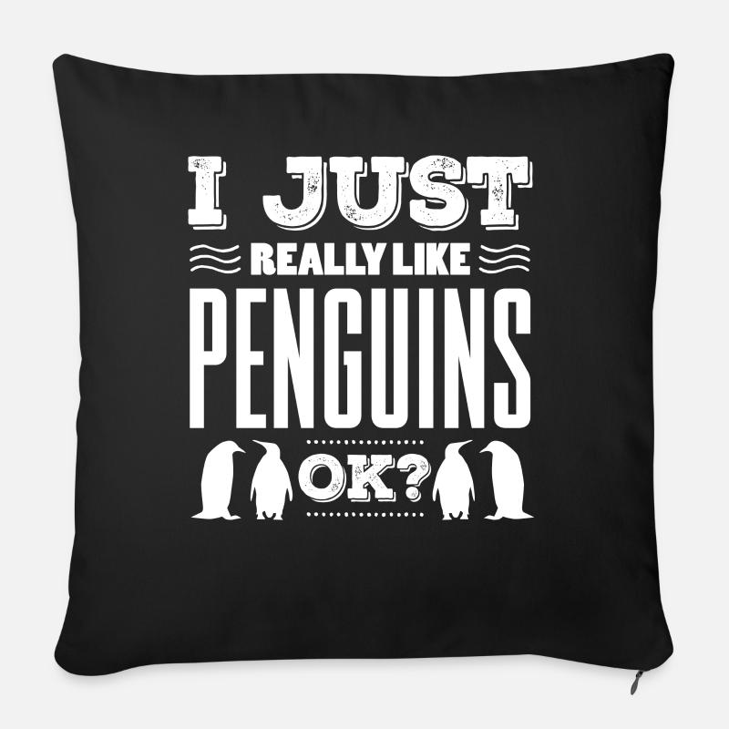 Ich Mag Einfach Pinguine, Ok? Pinguin - Sofakissen mit Füllung 45 x 45 cm - Schwarz