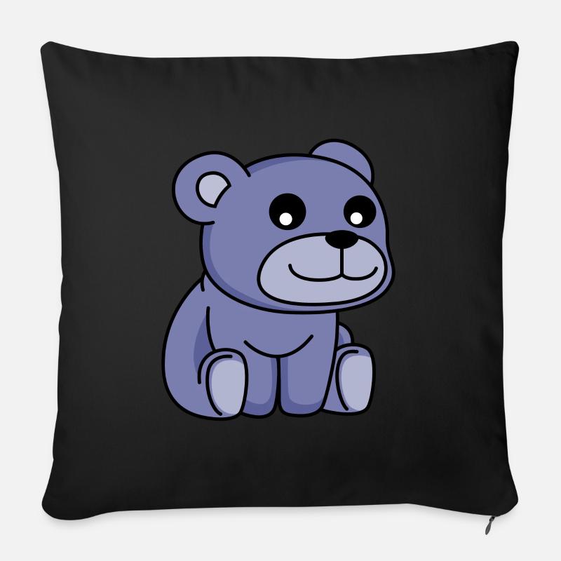 Bande dessinée Bear - Coussin et housse de 45 x 45 cm - noir