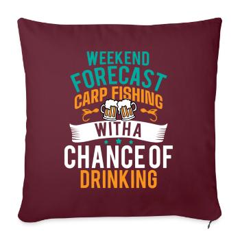 Pêche à la carpe et consommation d’alcool. - Coussin et housse de 45 x 45 cm - bordeaux - Devant