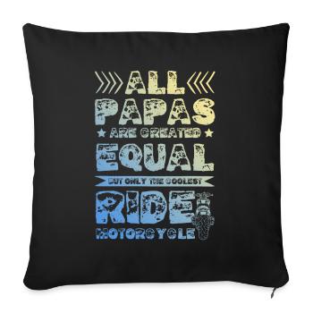 Papa Motorcycle - Sofa pillow with filling 45cm x 45cm - black - Front