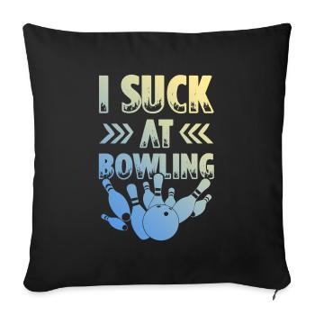 Bowling dire drôle - Coussin et housse de 45 x 45 cm - noir - Devant