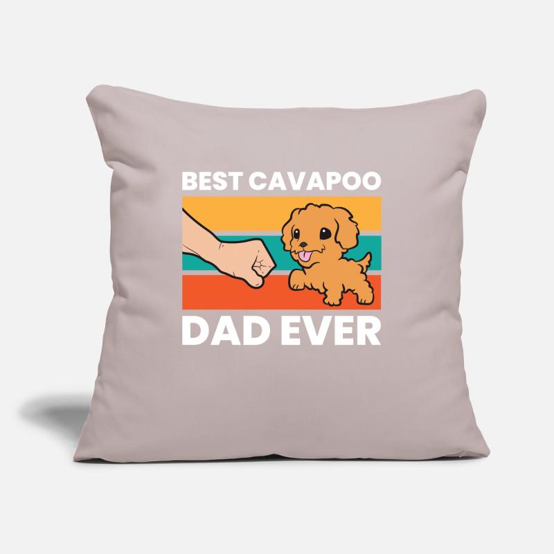 Cavapoo Dog Papa Cavoodle Meilleur Cavapoo Papa Coussin et housse de 45 x 45 cm