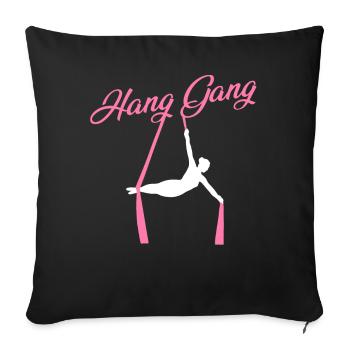 Gagnant de l’air. Soie aérienne - Coussin et housse de 45 x 45 cm - noir - Devant
