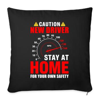 Permis de conduire - Coussin et housse de 45 x 45 cm - noir - Devant