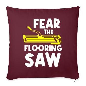 Carreleurs, carreleurs, carreleurs - Coussin et housse de 45 x 45 cm - bordeaux - Devant