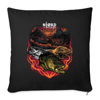 Norway Fishing - Njørd Fisker - Sofakissen mit Füllung 45 x 45 cm - Schwarz - Vorne