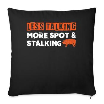 Chasse au cochon, chasseurs de sangliers - Coussin et housse de 45 x 45 cm - noir - Devant