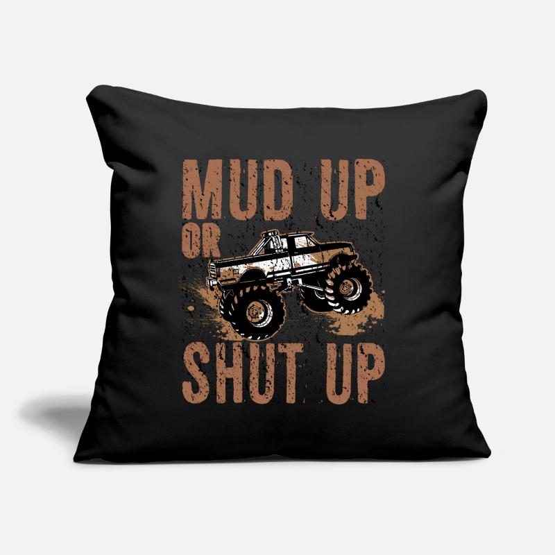 Mudder-Geschenk Schlamm auf- oder Schweigen Mudding-Humor Sofakissen mit Füllung 45 x 45 cm