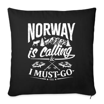 Norway is calling - Fishing - Sofakissen mit Füllung 45 x 45 cm - Schwarz - Vorne