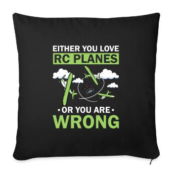 RC Airplane RC Airplane - Sofa pillow with filling 45cm x 45cm - black - Front