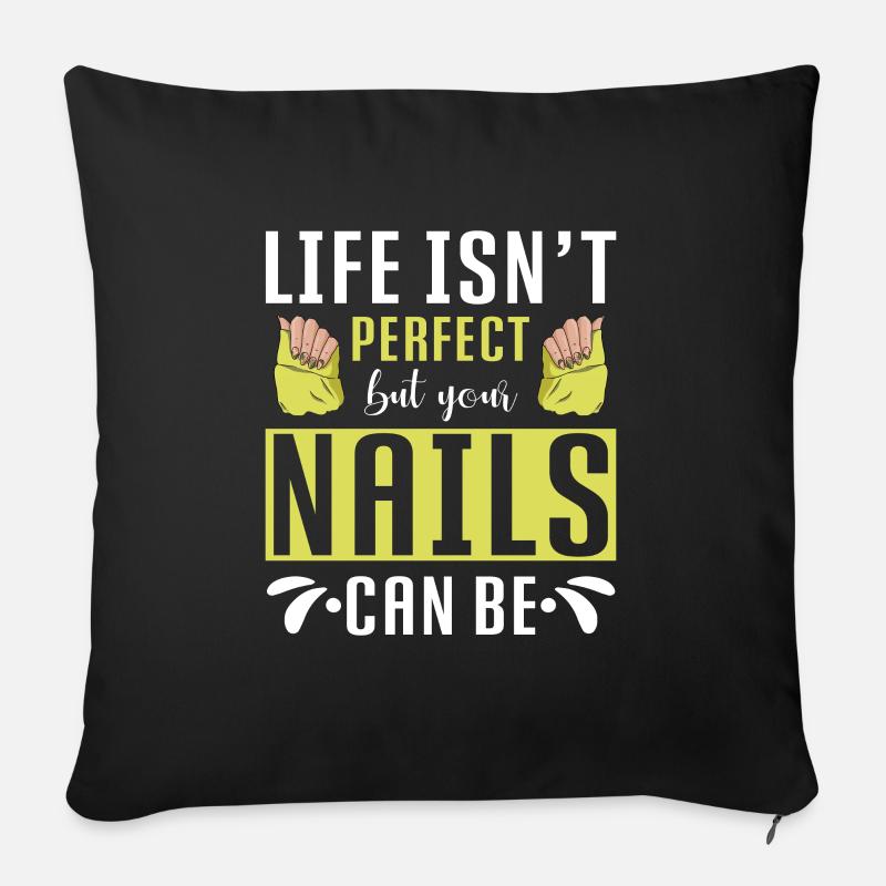 Nail Tech Manucure Technicienne des ongles - Coussin et housse de 45 x 45 cm - noir