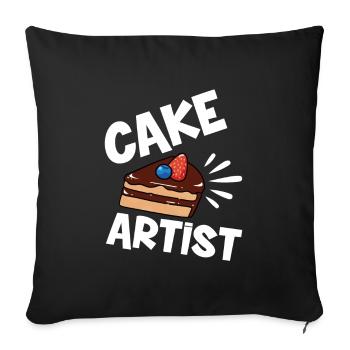 Cake Artist Cake Decorator Decorator B - Sofa pillow with filling 45cm x 45cm - black - Front