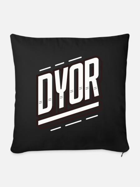DYOR recherchieren Sie selbst - Sofakissen mit Füllung 45 x 45 cm - Schwarz