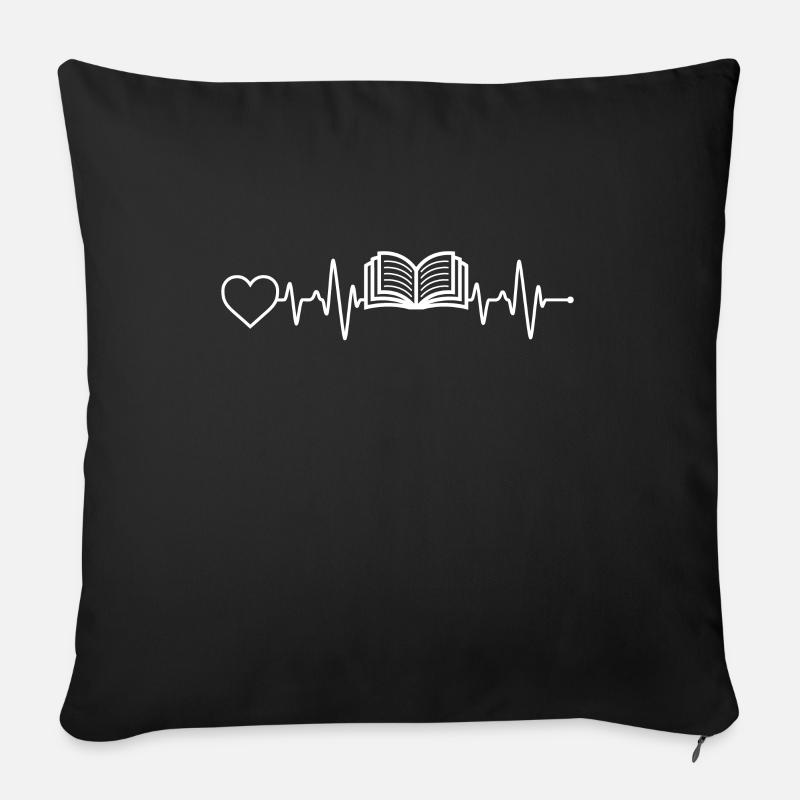Buch Herzschlag - Sofakissen mit Füllung 45 x 45 cm - Schwarz