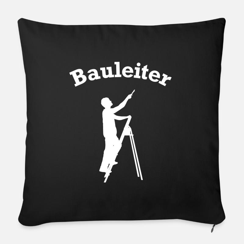 Site Manager Stepladder Construction Site Construction Site Manager - Sofa pillow with filling 45cm x 45cm - black