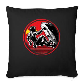 Grimpeur chinois - Escalade de bloc en détresse - Coussin et housse de 45 x 45 cm - noir - Devant