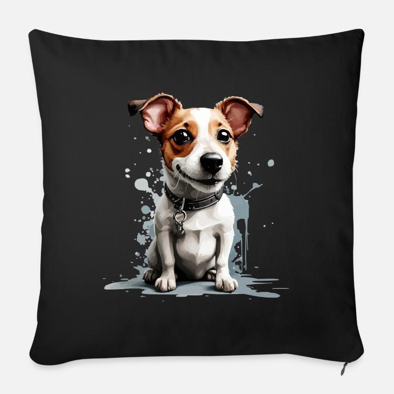 HUND JACK RUSSEL TERRIER - Sofakissen mit Füllung 45 x 45 cm - Schwarz