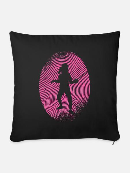 Fechterin Fingerabdruck Fecht Fechten - Sofakissen mit Füllung 45 x 45 cm - Schwarz