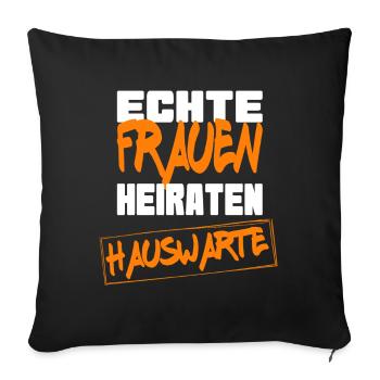 De vraies femmes épousent un gardien - Coussin et housse de 45 x 45 cm - noir - Devant