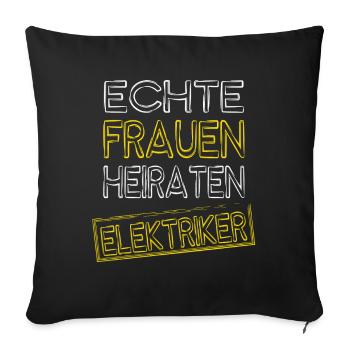 De vraies femmes épousent un électricien - Coussin et housse de 45 x 45 cm - noir - Devant