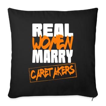 Vraie femme épouser des gardiens - Coussin et housse de 45 x 45 cm - noir - Devant